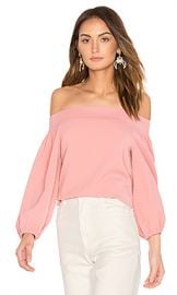 Tibi Off Shoulder Top in Pitaya Pink from Revolve com at Revolve